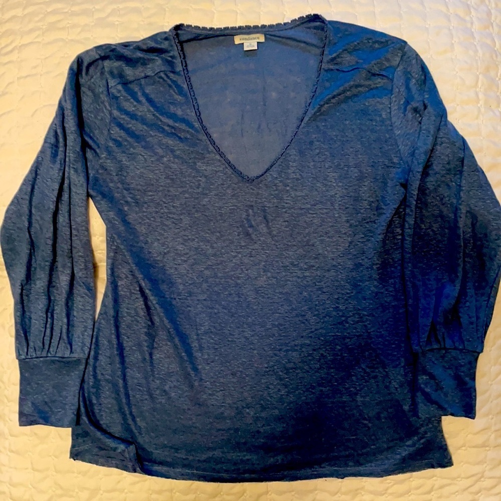 Never Been Worn Sundance V neck 100% Linen Top